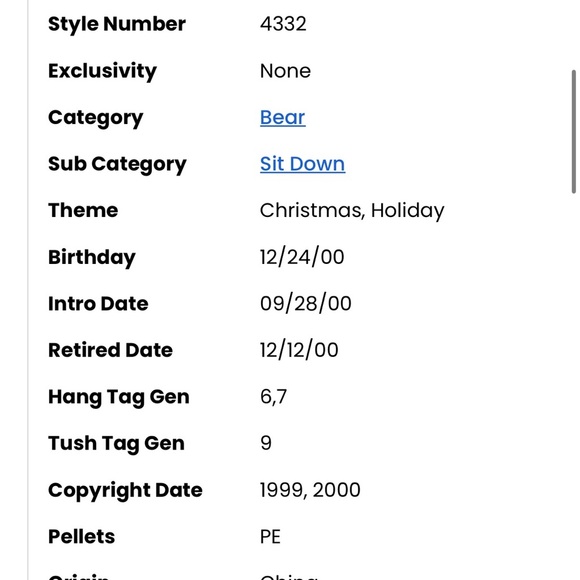 Ty White and Red Stuffed Animal Bear - Picture 4 of 7